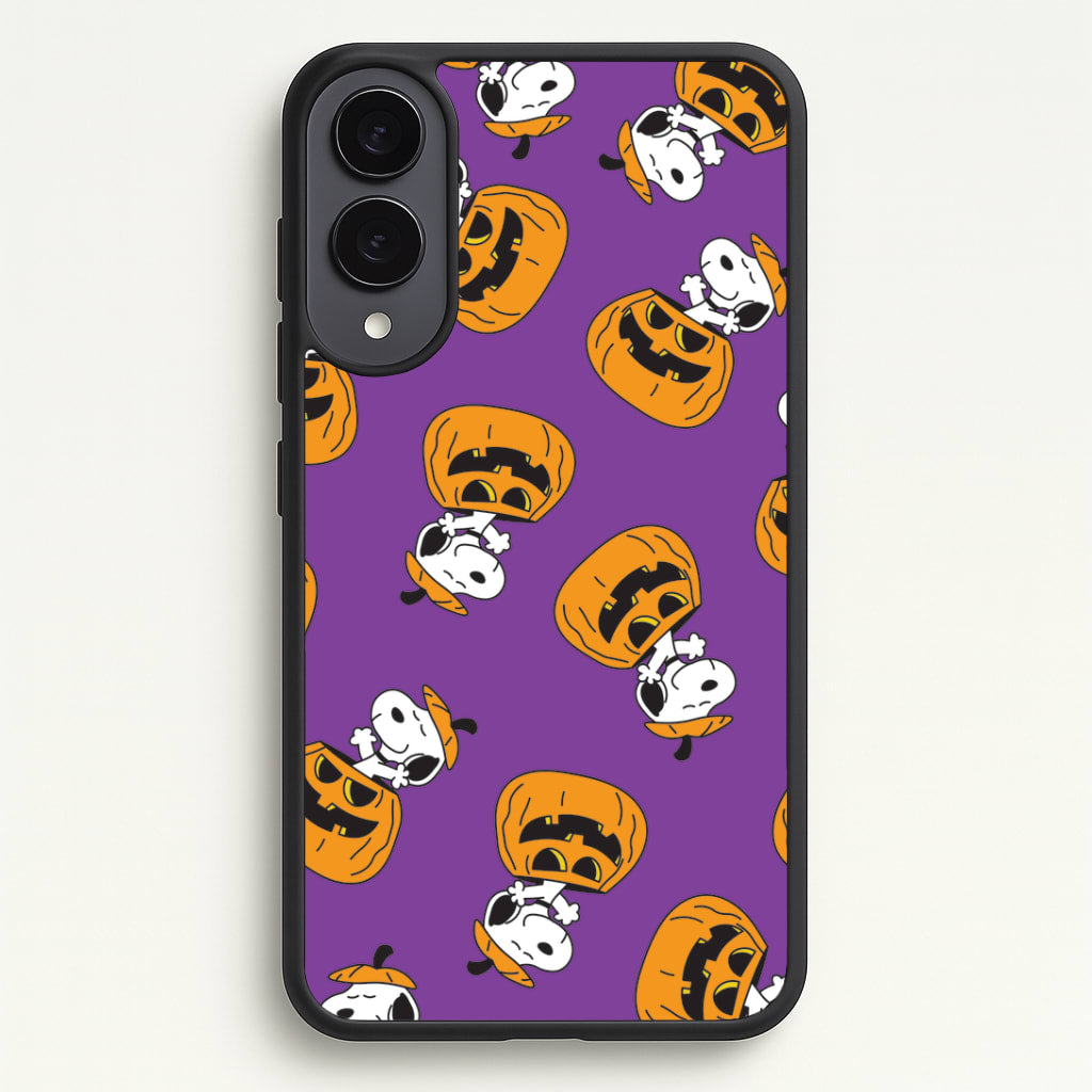 Cartoon Beagle Pumpkin Pattern Galaxy S25 Edge Case