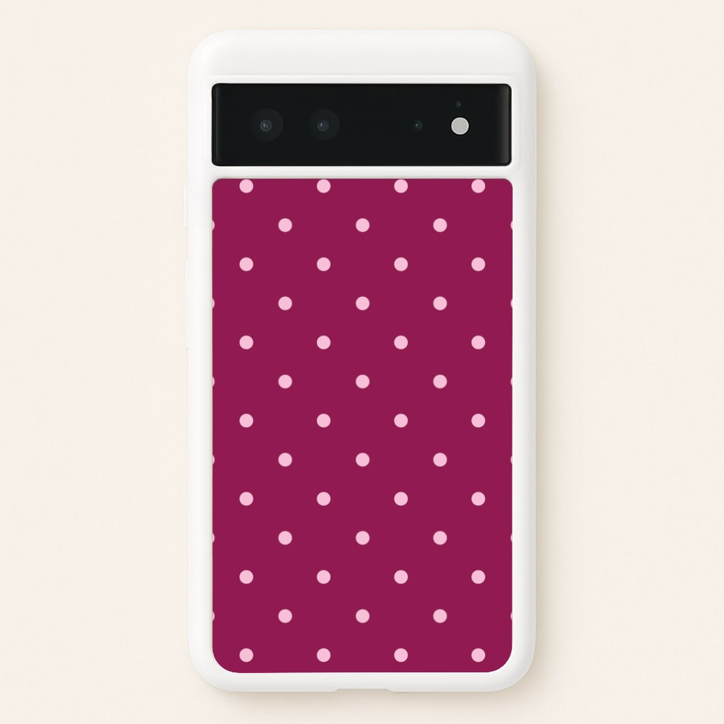 Raspberry Polka Dots Google Pixel 6 Case