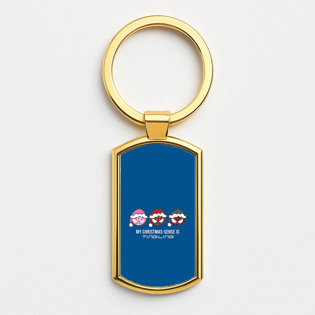 Spider Hero Christmas Sense Gold Keyring