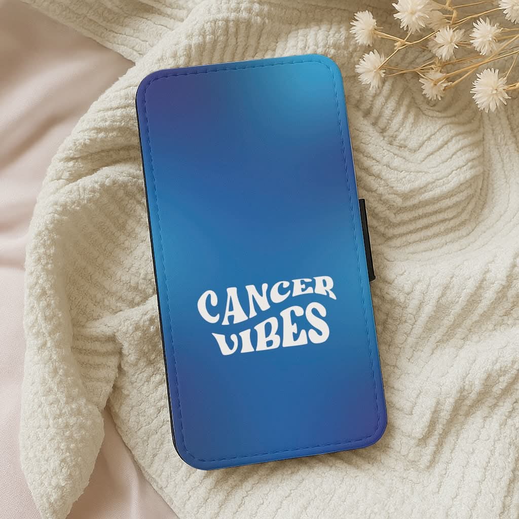 Cancer Vibes Gradient Zodiac Leather Phone Case