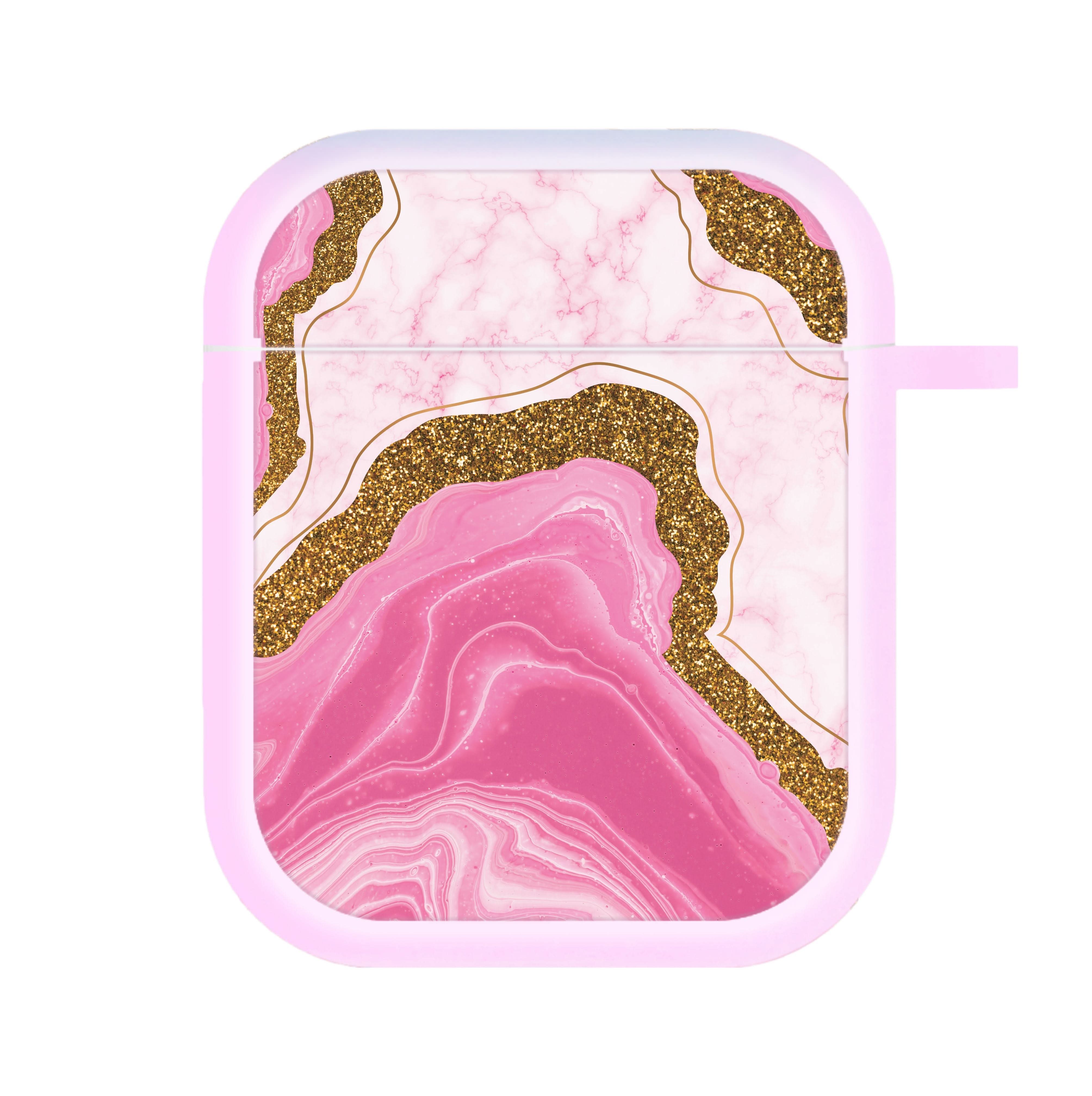 Marble Rock Veins And Glitter AirPods Case