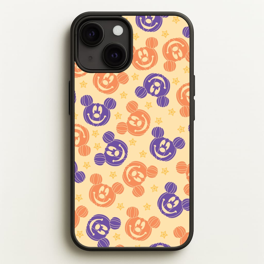Pumkin Mouse And Stars Pattern iPhone 13 Mini Case