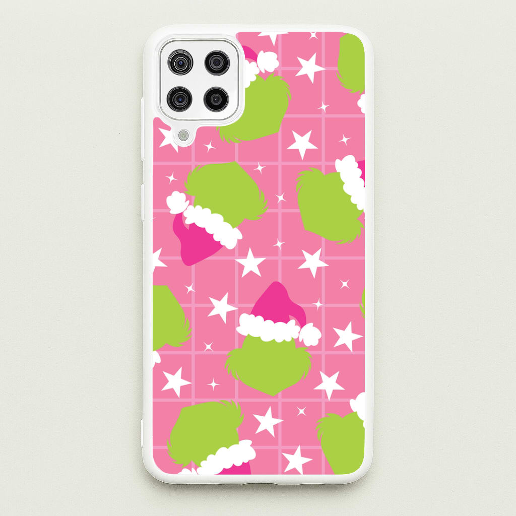 Pink Green Creature Xmas Pattern Galaxy A12 Case