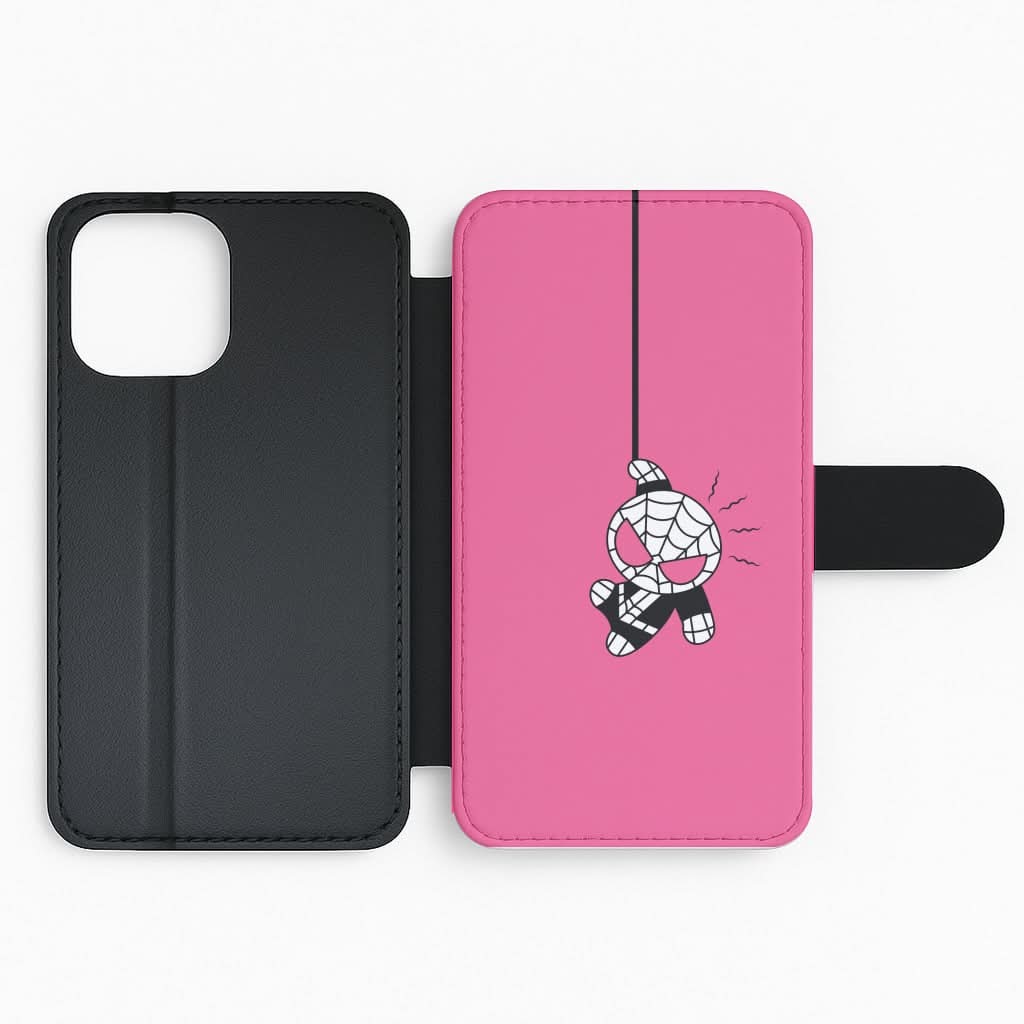 Pink Hanging Spider Hero Flip Phone Case