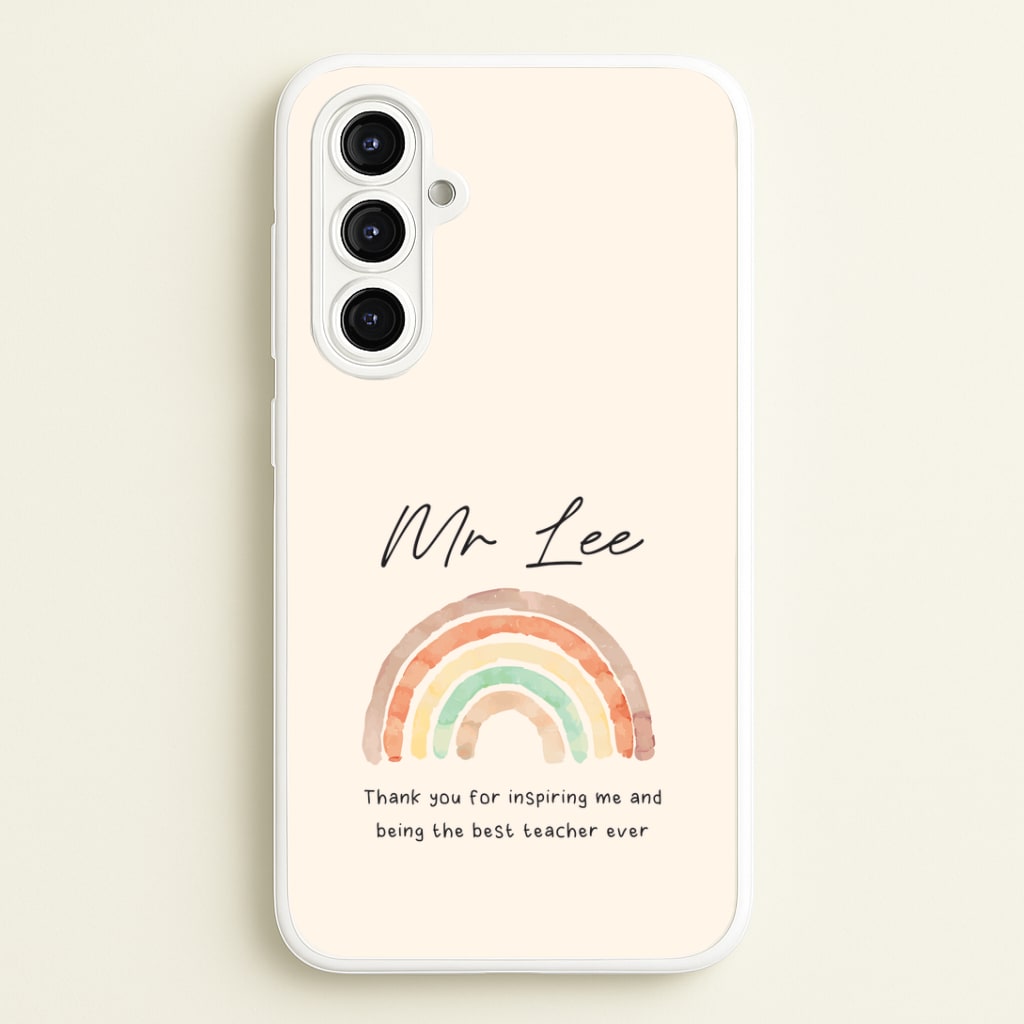 Biege Personalised Teacher Rainbow Galaxy A16 Case