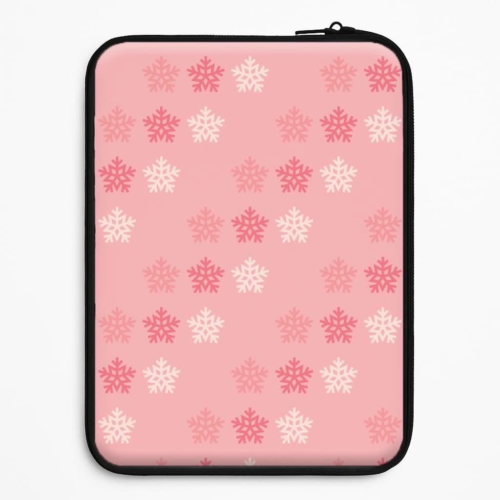 Red Slowflakes Christmas Pattern Laptop Sleeve