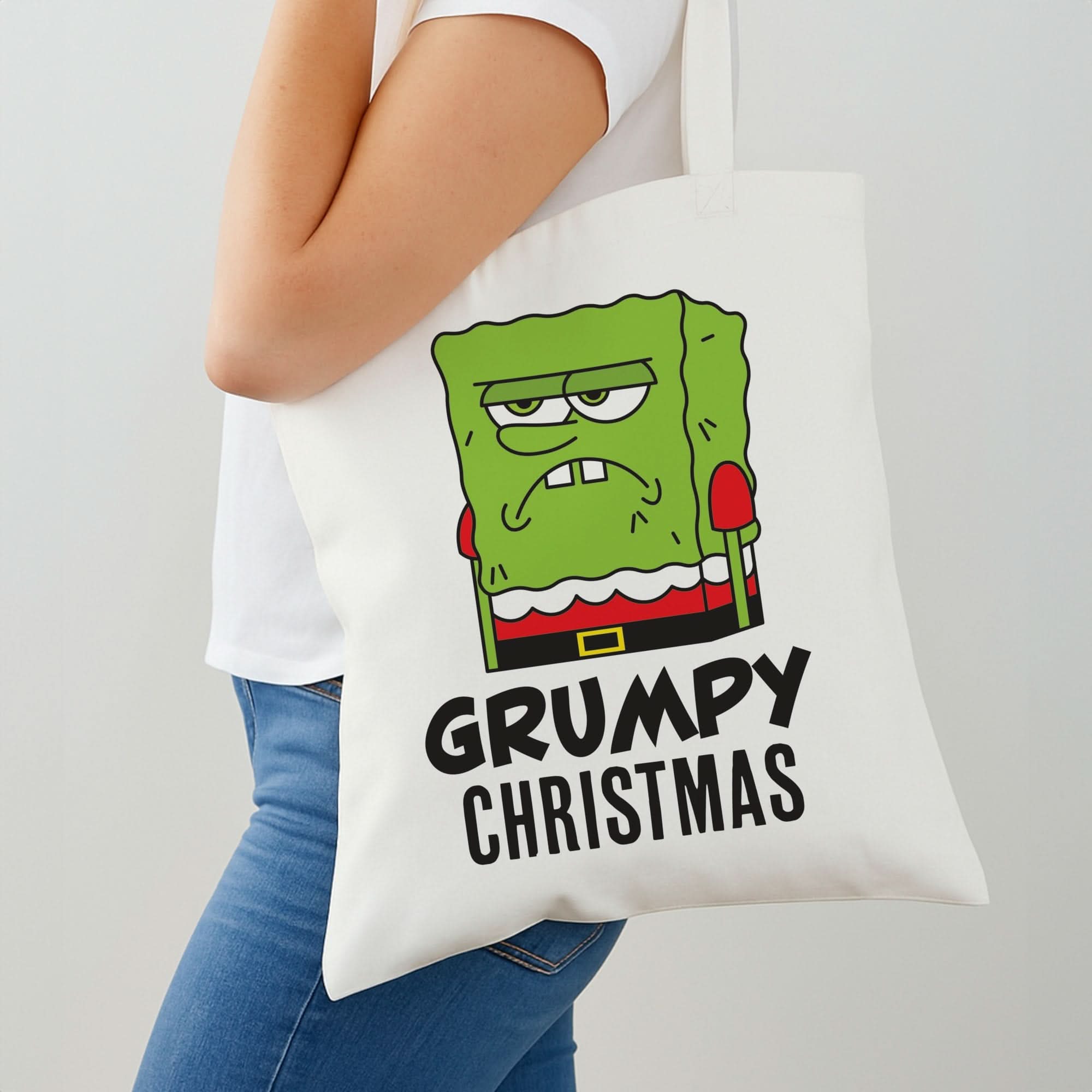 Grumpy Christmas Cartoon Sponge Shoulder Bag