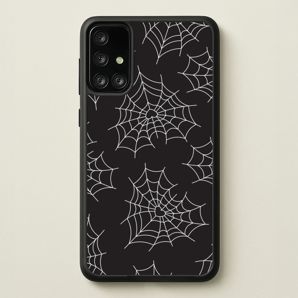 Spiderweb Hearts Pattern Galaxy A71 Case
