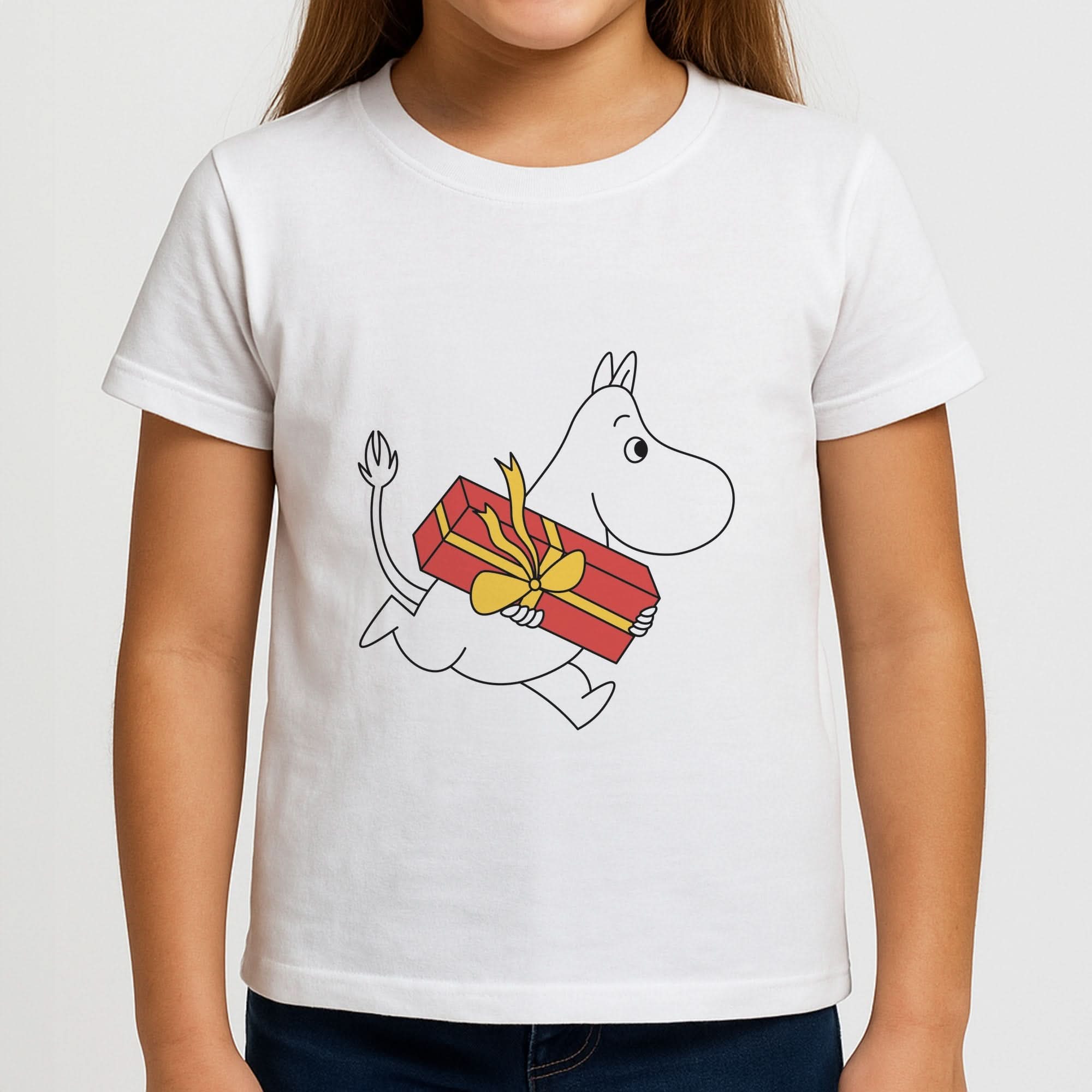 Red Present Moom Girls T-Shirt