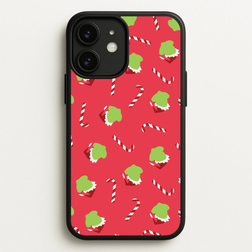 Green Creature And Candy Canes Pattern iPhone 11 Case