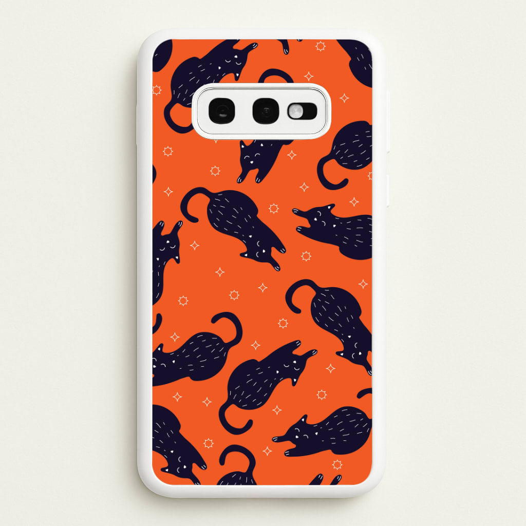 Black Cats And Stars Pattern Galaxy S10e Case