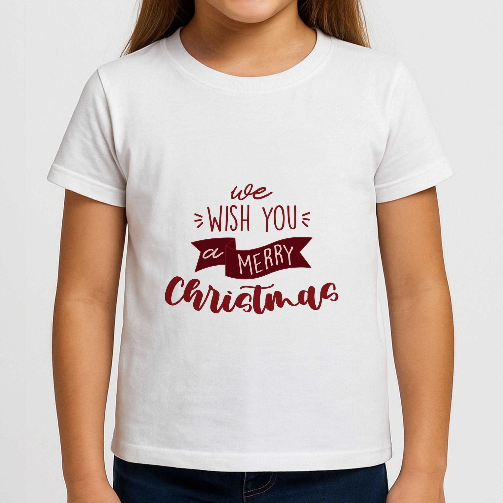 We Wish You A Merry Christmas Quote Girls T-Shirt