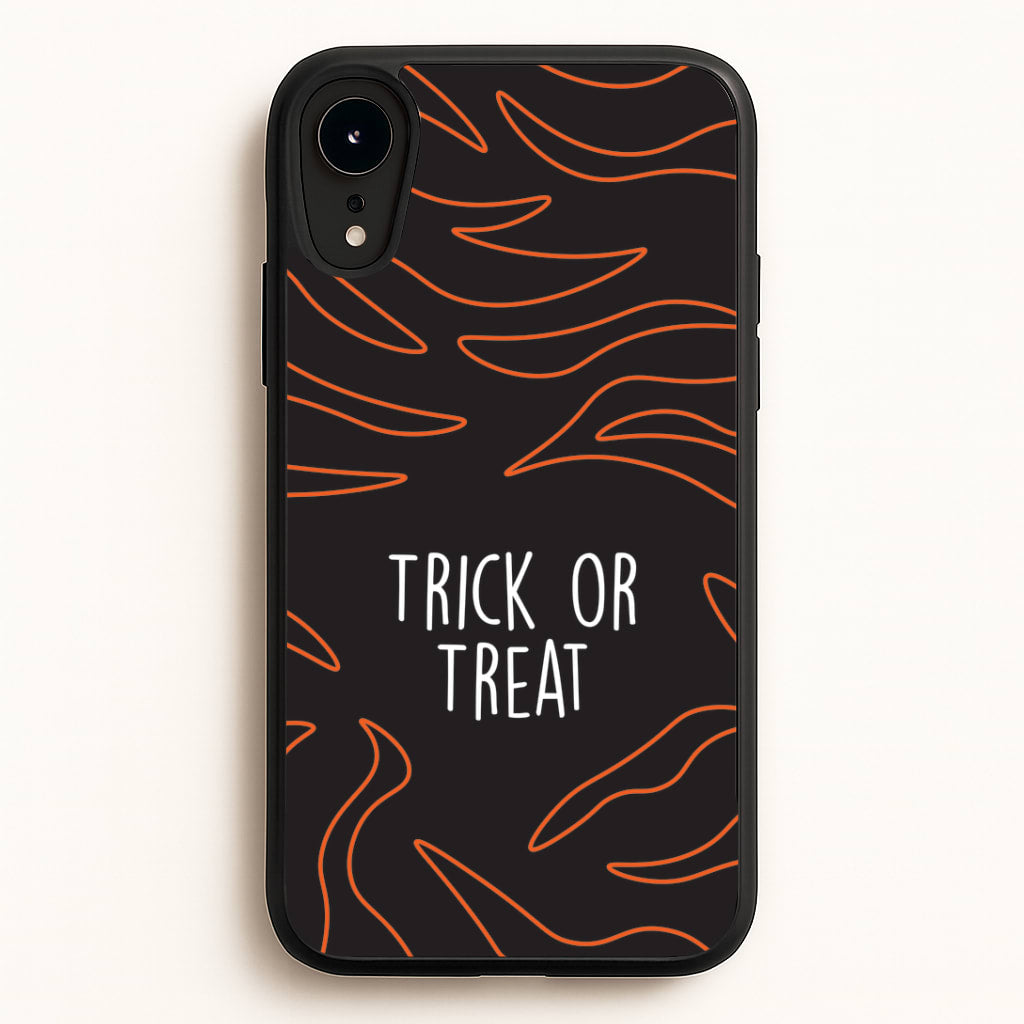 Zebra Print Trick Or Treat iPhone XR Case
