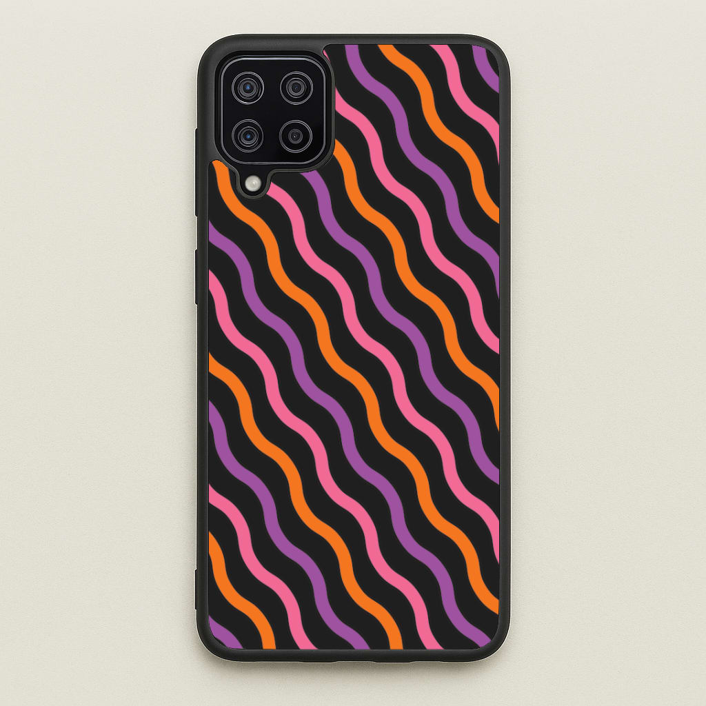 Wavy Abstract Halloween Pattern Galaxy A12 Case