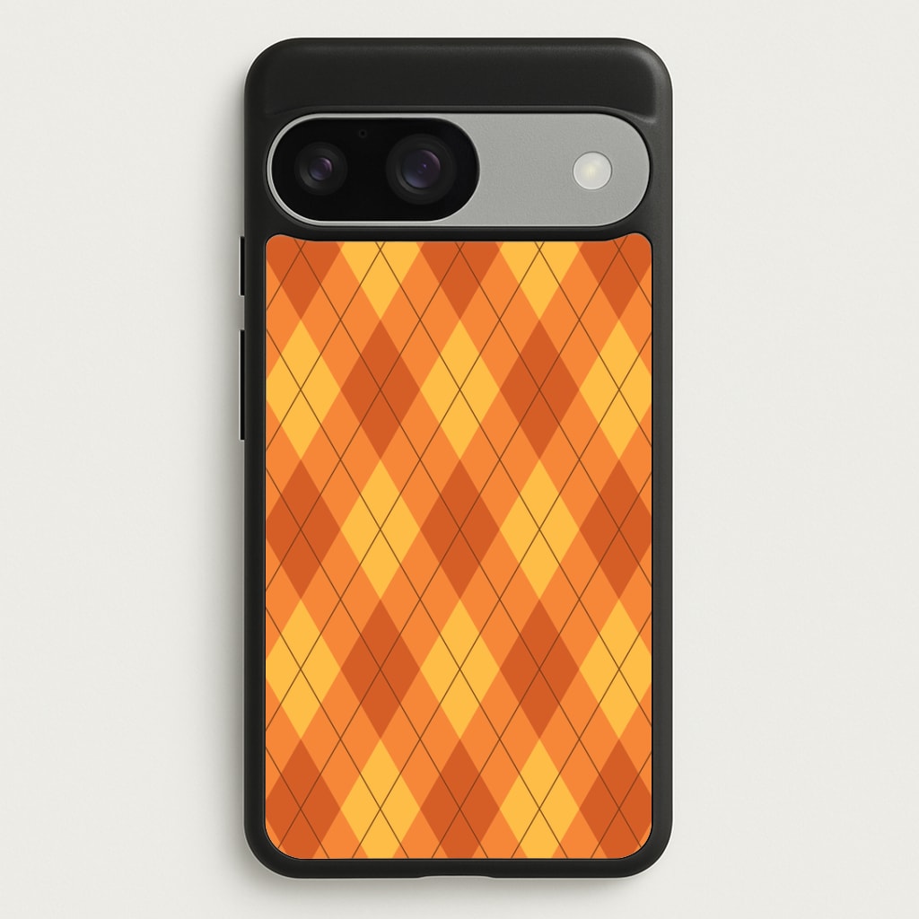 Orange Argyle Pattern Google Pixel 9 / 9 Pro Case