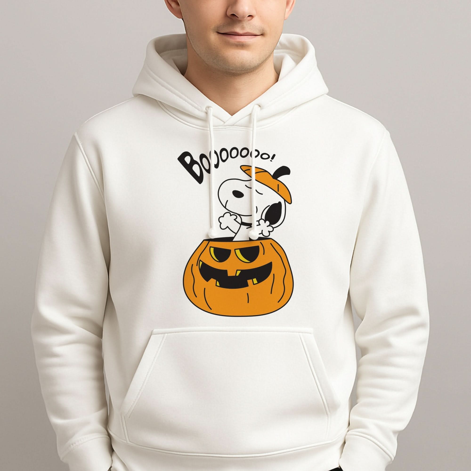 Cartoon Beagle Pumpkin Mens Hoodie