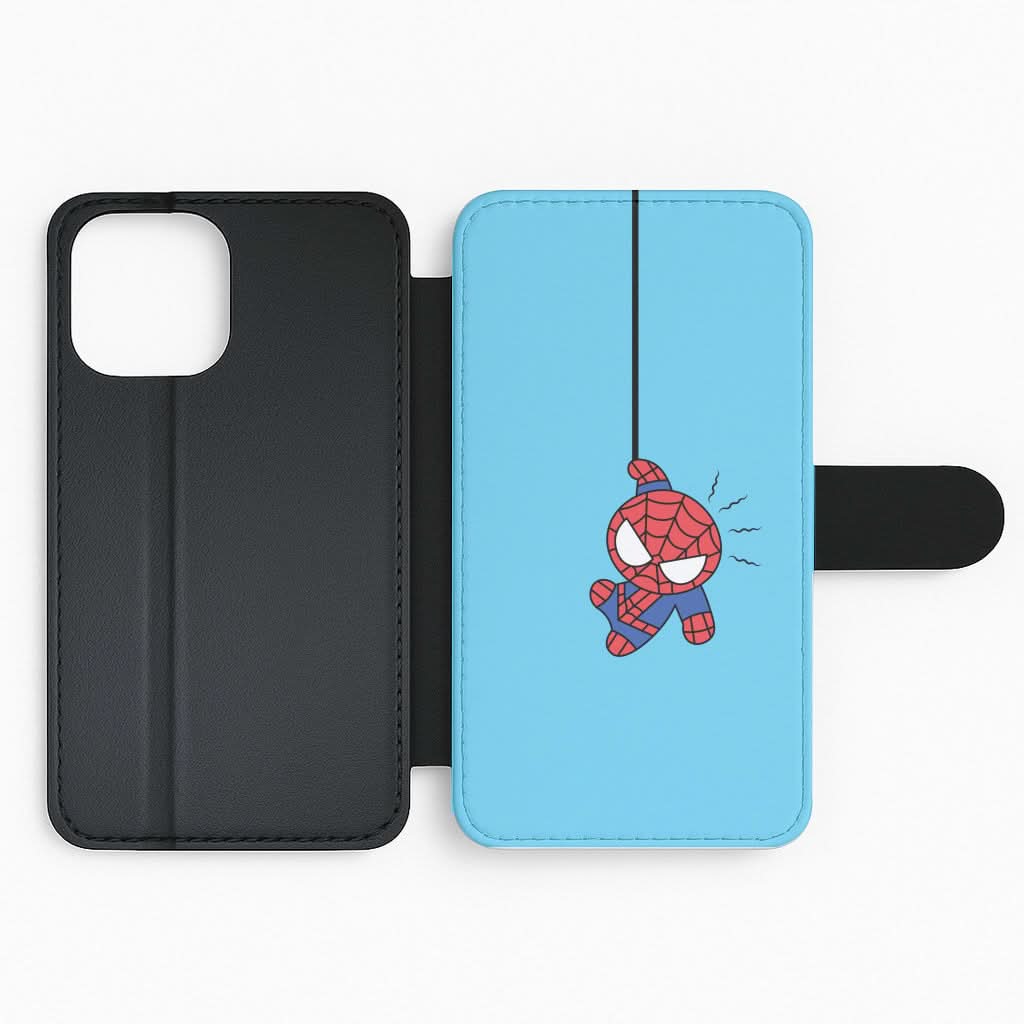 Blue Hanging Spider Hero Flip Phone Case