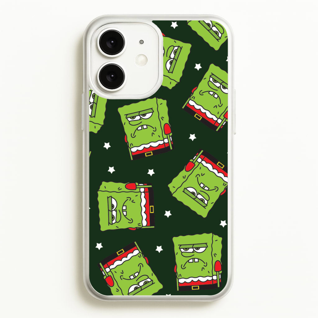 Grumpy Christmas Cartoon Sponge Pattern iPhone 11 Case