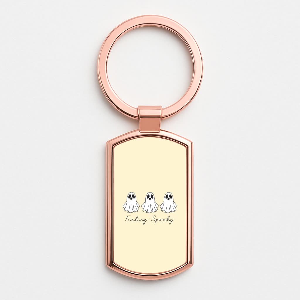 Feeling Spooky Ghosts Rose Gold Keyring