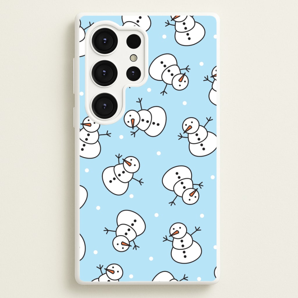 Cartoon Snowmen Pattern Galaxy S25 Ultra Case