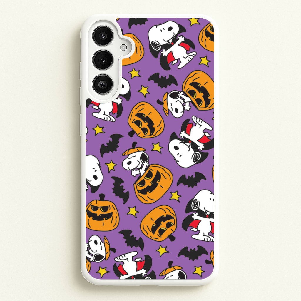 Cartoon Beagle Halloween Pattern Galaxy A36 Case