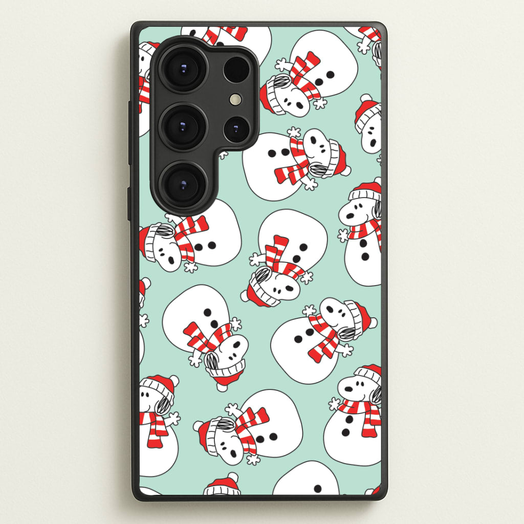 Cartoon Beagle Snowman Pattern Galaxy S25 Ultra Case