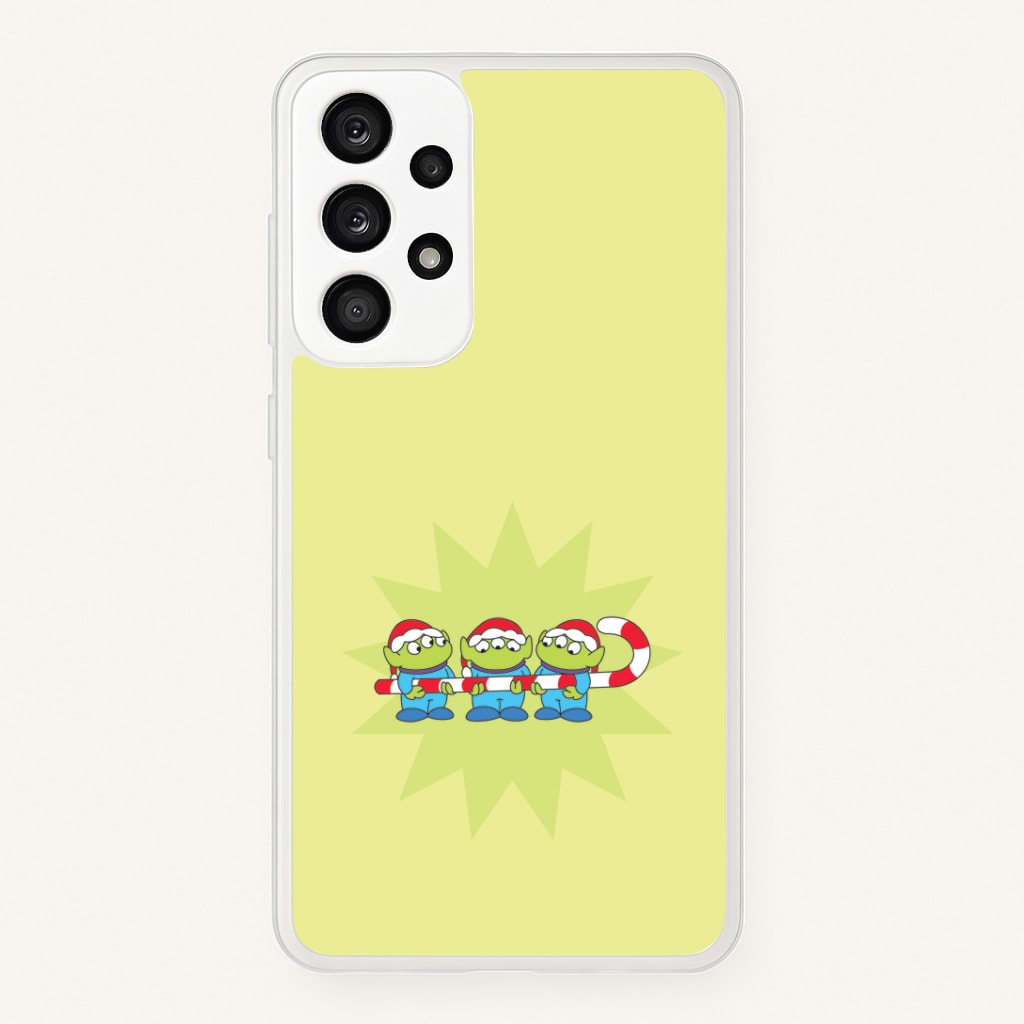 Cute Green Aliens Candycane Galaxy A53 Case