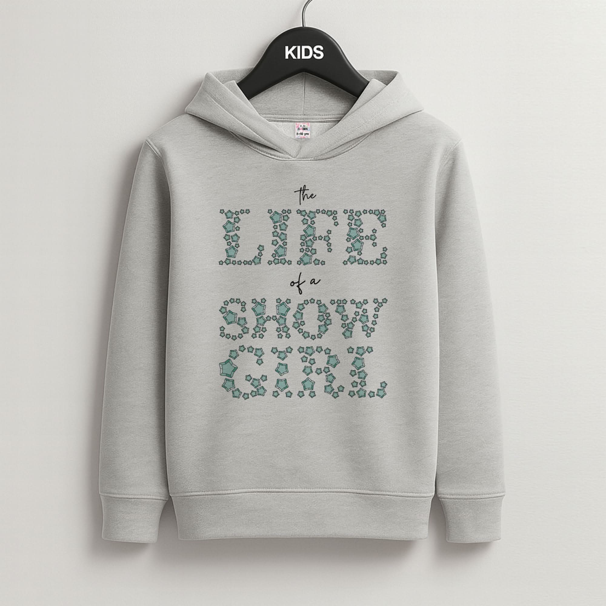 TLOAS Bedazzled Writing Grey Kids Hoodie