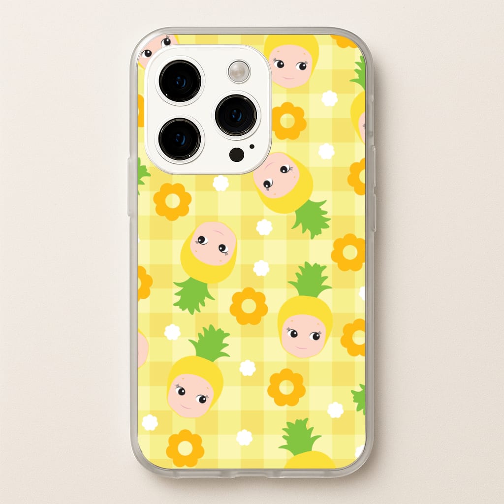 Pineapple Angel Pattern iPhone 14 Pro Case
