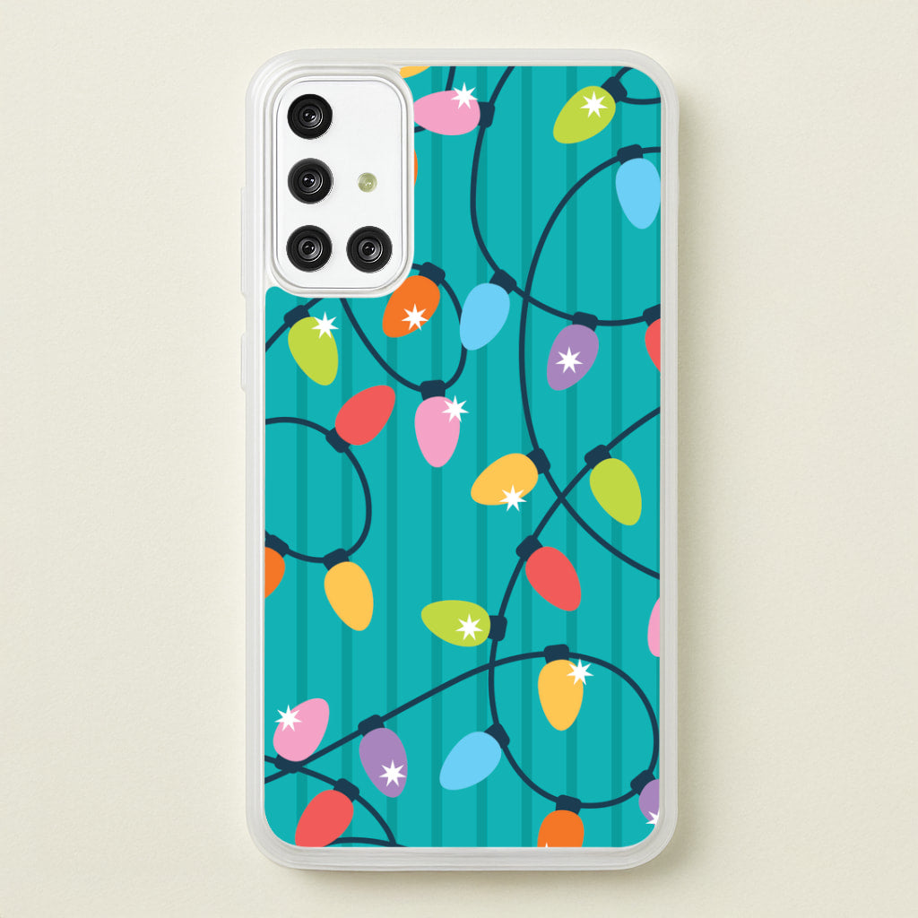 Funky Christmas Lights Pattern Galaxy A71 Case