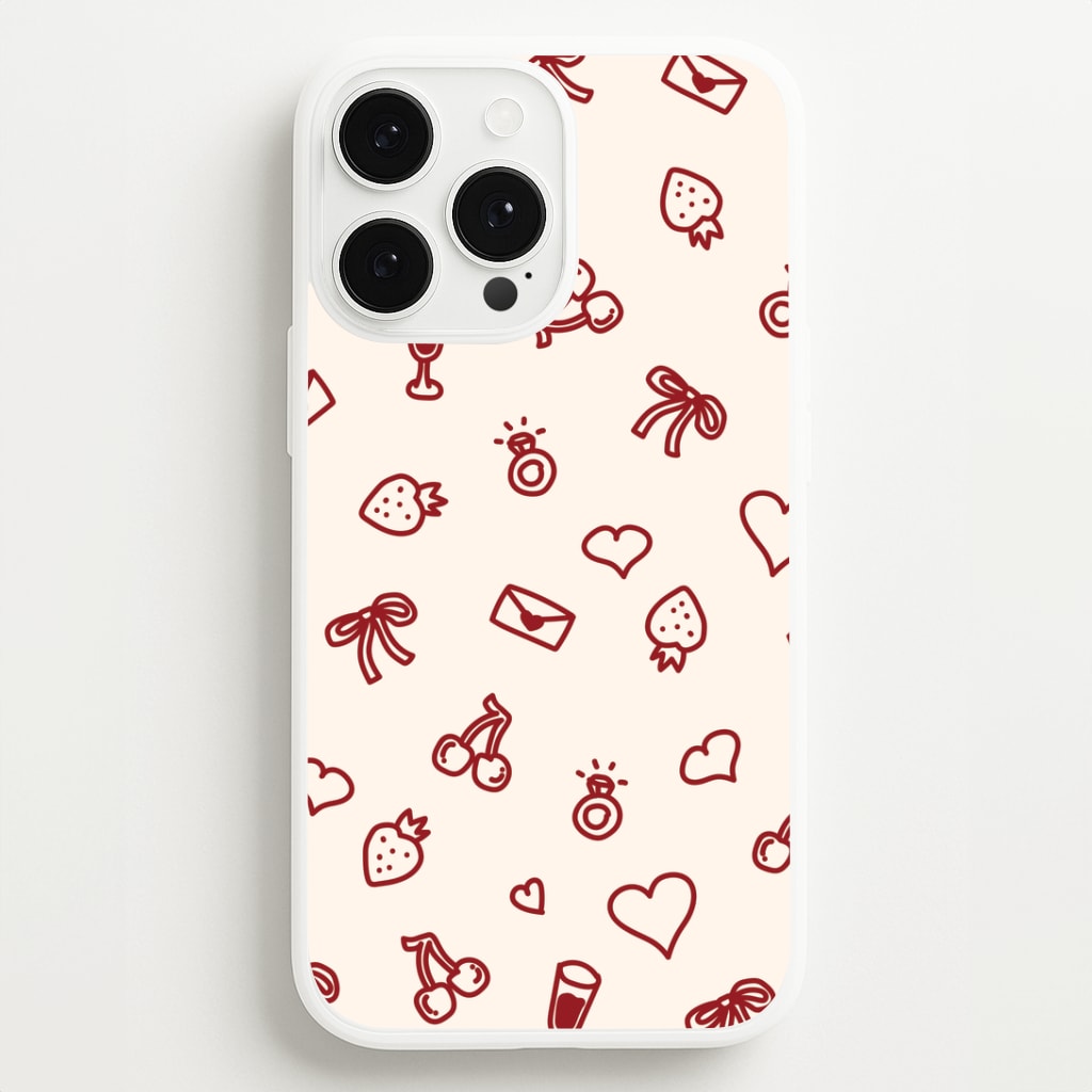 Valentines Doodles iPhone 13 Pro Max Case