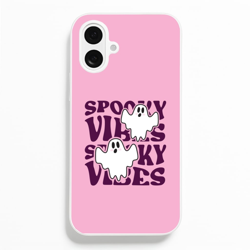 Spooky Vibes Pink iPhone 16 Plus Case