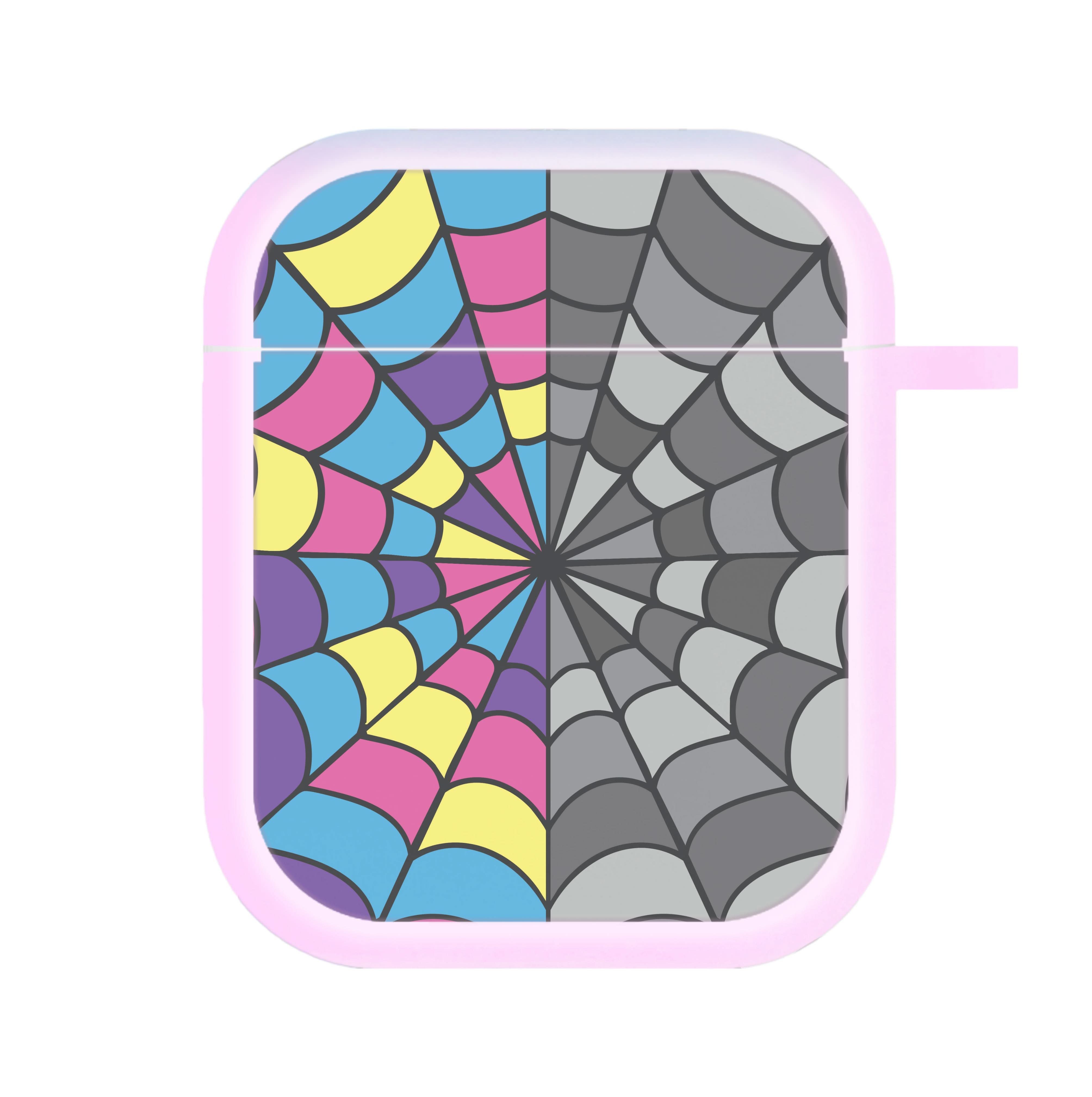 Colourful And Gray Spiderweb AirPods Case