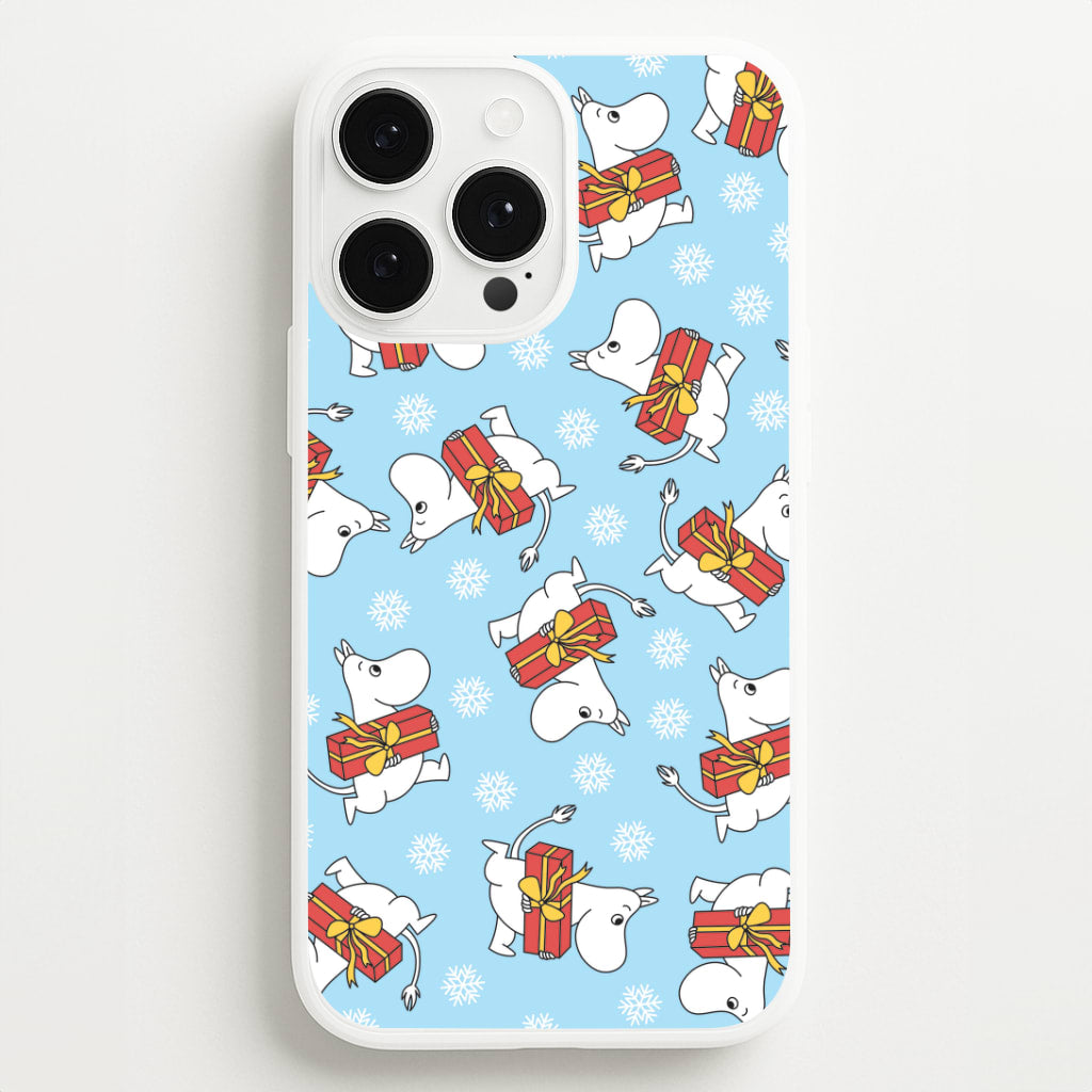 Present And Snowflakes Moom Pattern iPhone 13 Pro Case