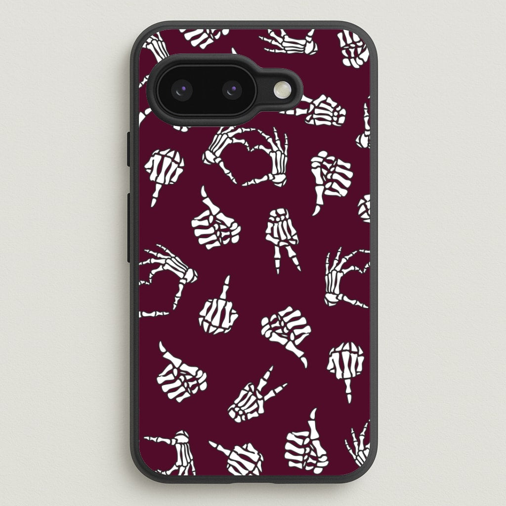 Skeleton Hands Pattern Google Pixel 9a Case