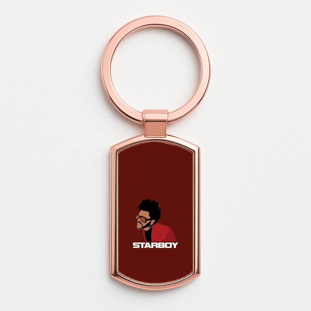 Starboy Singer Title Rose Gold Keyring