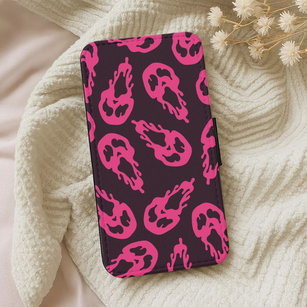 Trippy Ghost Face Pattern Leather Phone Case