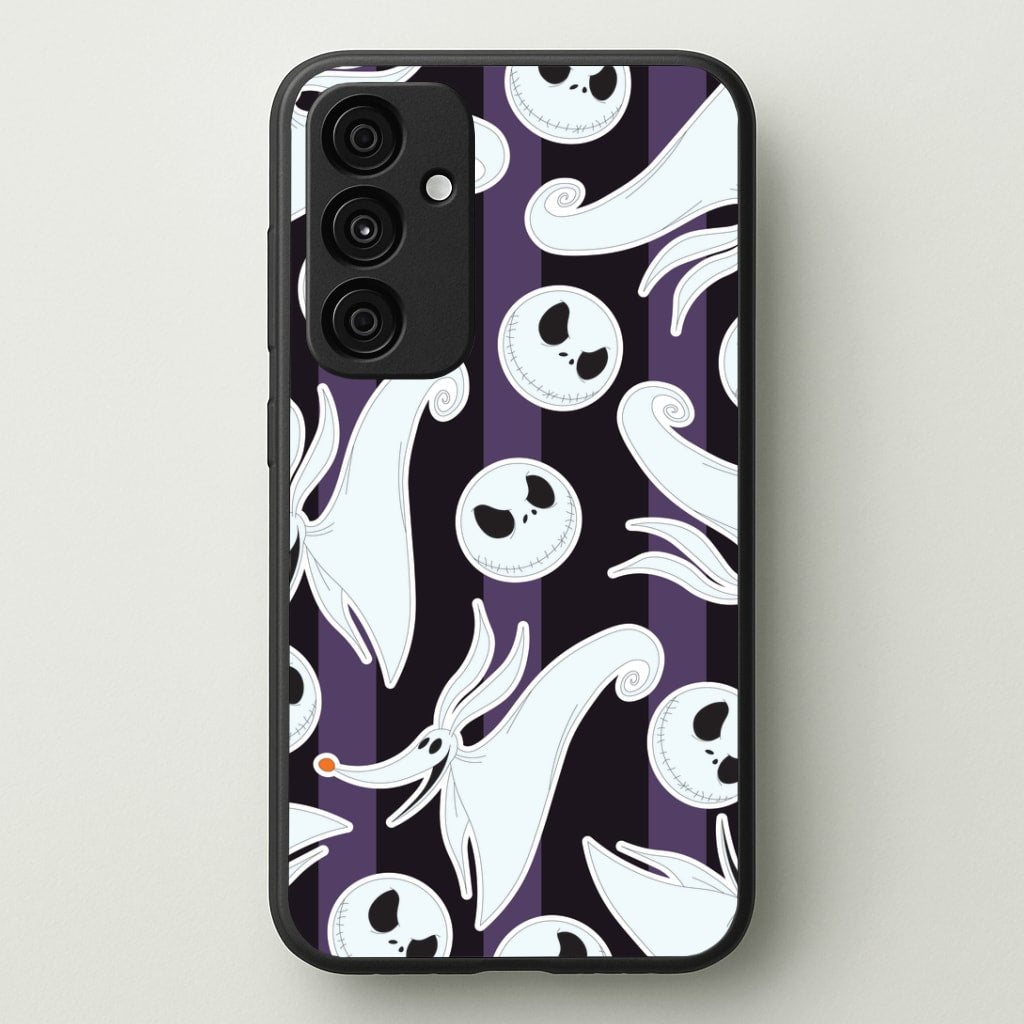 Skeleton Dog And Face Pattern Galaxy A35 Case