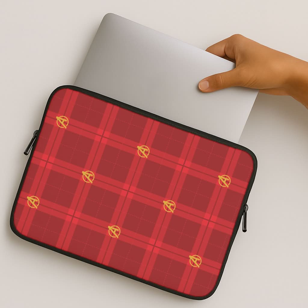 Superhero Team Red Tartan Pattern MacBook Cover