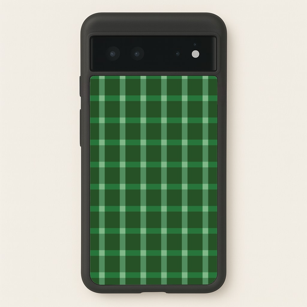 Dark Green Tartan Christmas Pattern Google Pixel 6 Case