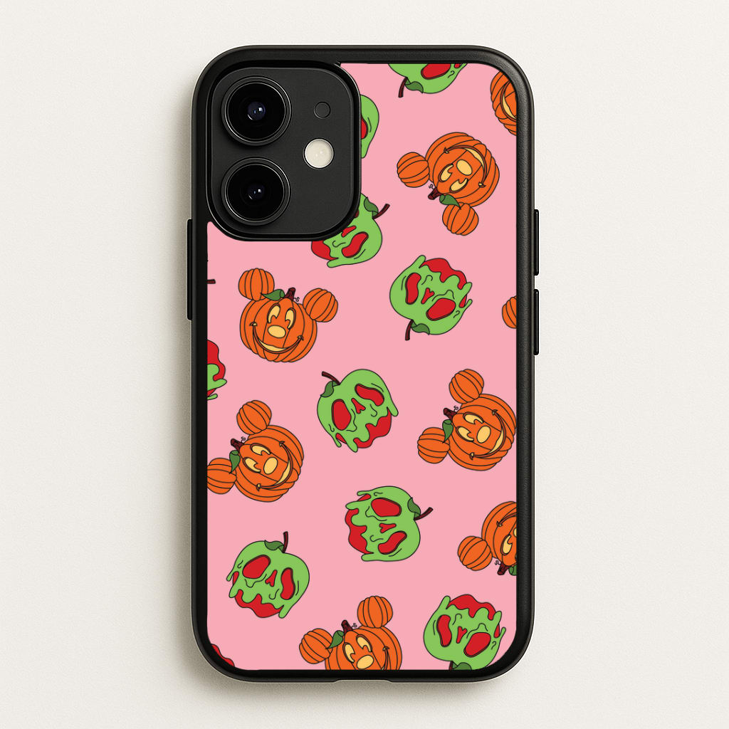 Pumpkin Mouse And Poison Apple Pattern iPhone 12 / 12 Pro Case