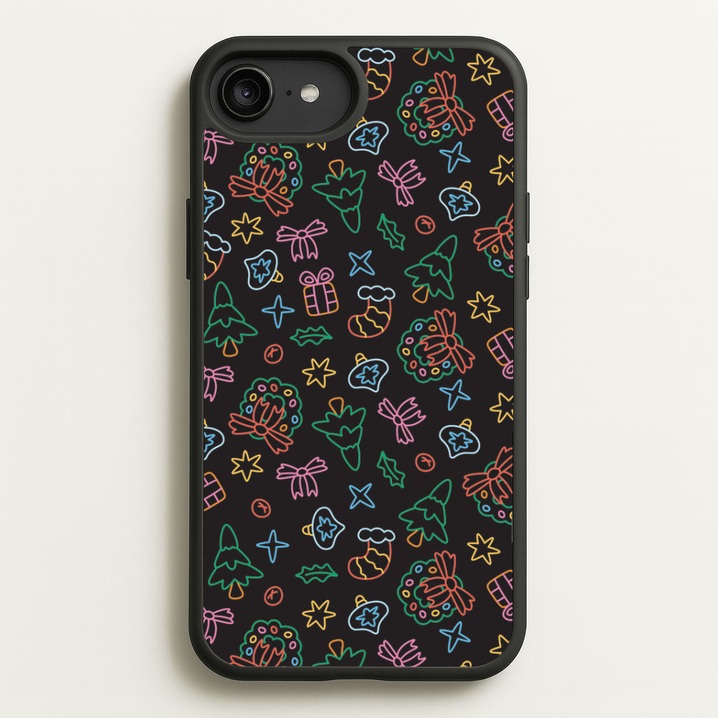 Neon Christmas Icons Pattern I iPhone 6 Plus / 7 Plus / 8 Plus Case