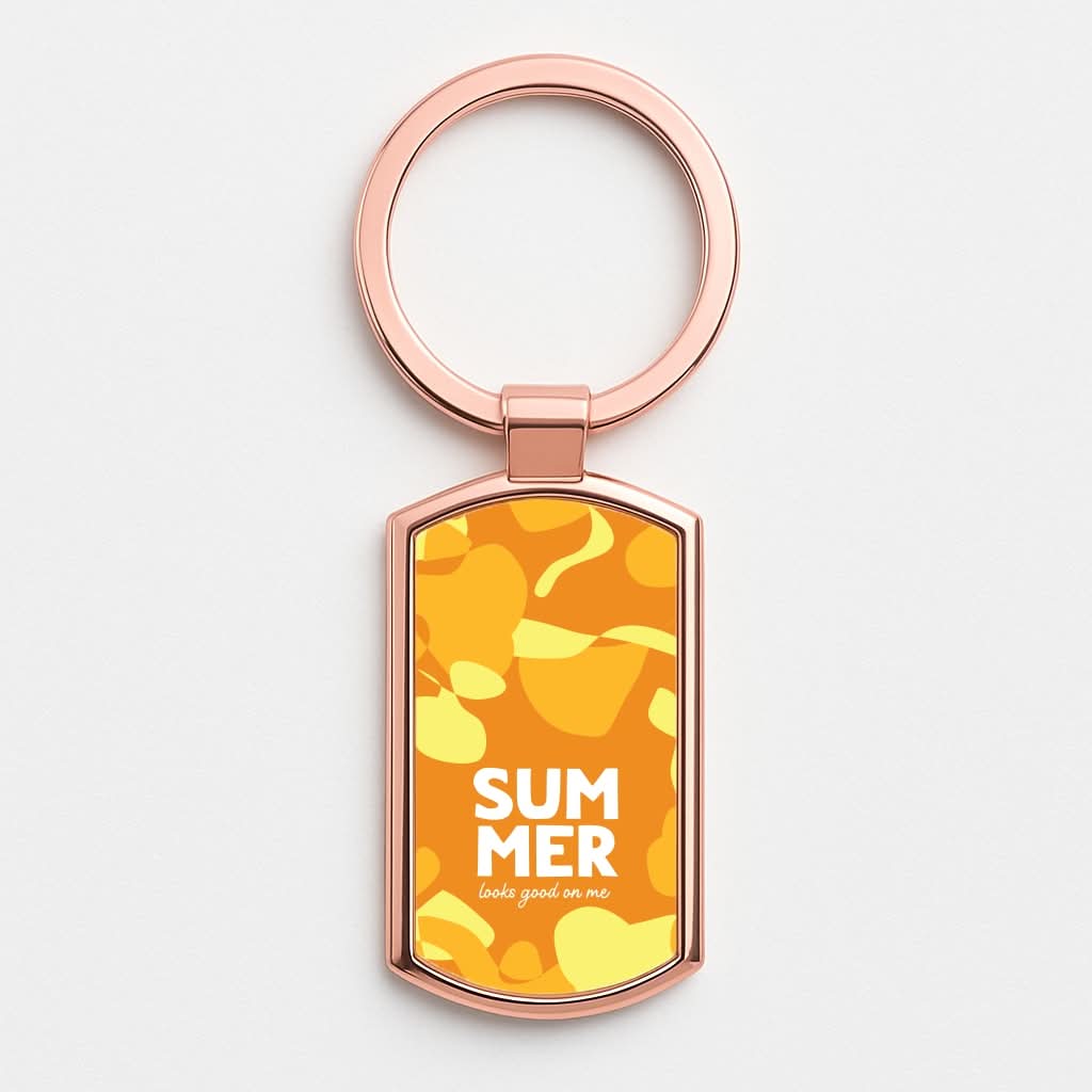 Summer Looks Good On Me Rose Gold Keyring