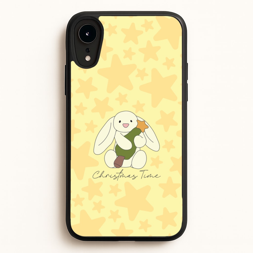 Christmas Bunny Stars Plush iPhone XR Case