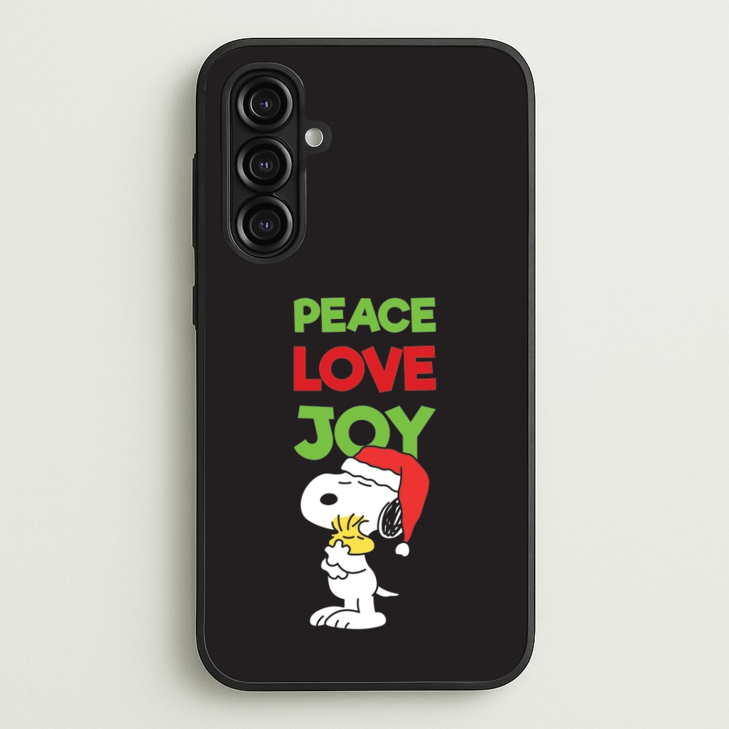 Peace, Love, Joy Christmas Cartoon Beagle Galaxy A16 Case