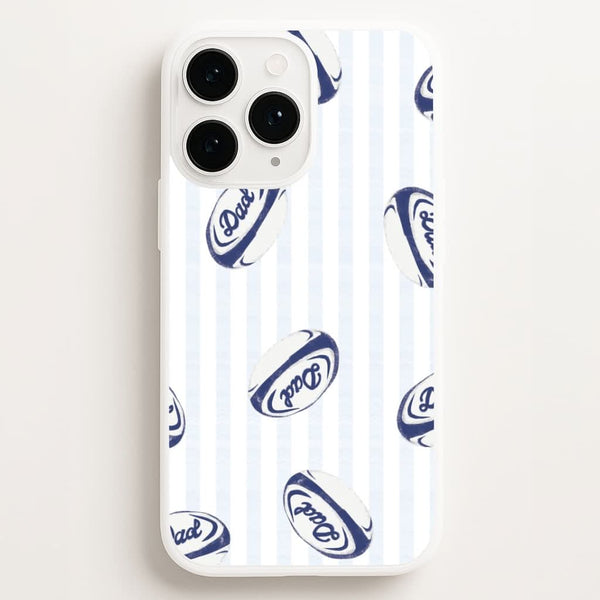 Dad Rugby Ball Pattern Phone Case for Apple iPhone, Samsung Galaxy, Huawei and Google Pixel