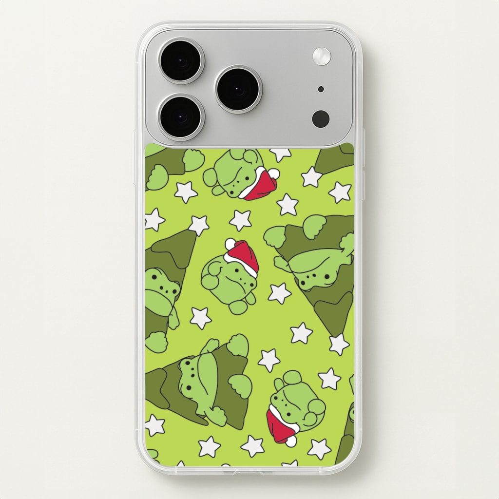 Christmas Frogs And Stars Plush Pattern iPhone 17 Pro Max Case