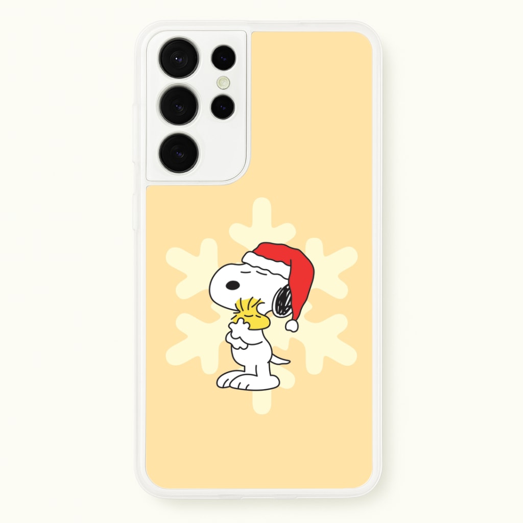 Christmas Cartoon Beagle And Bird Galaxy S21 Ultra Case