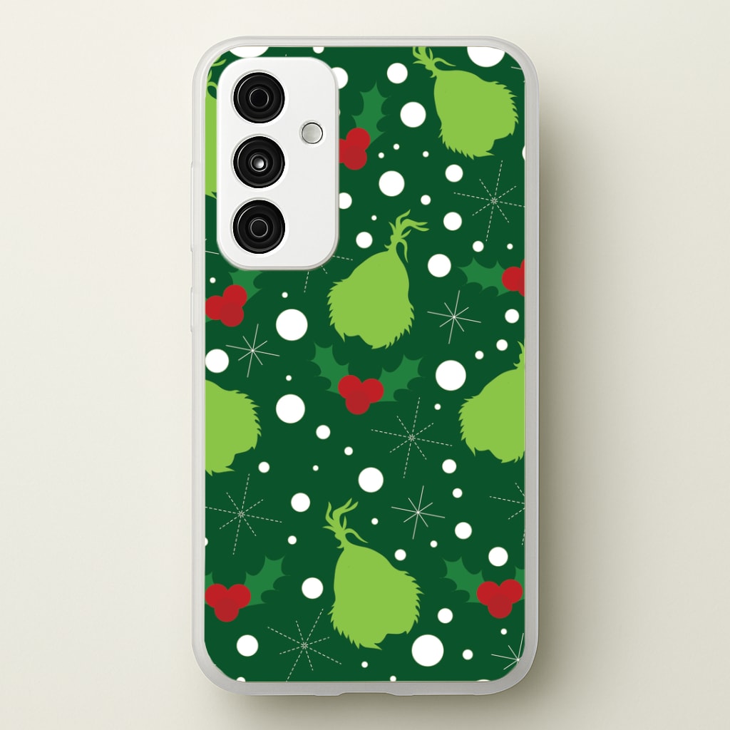 Green Creature Christmas Pattern Galaxy A35 Case