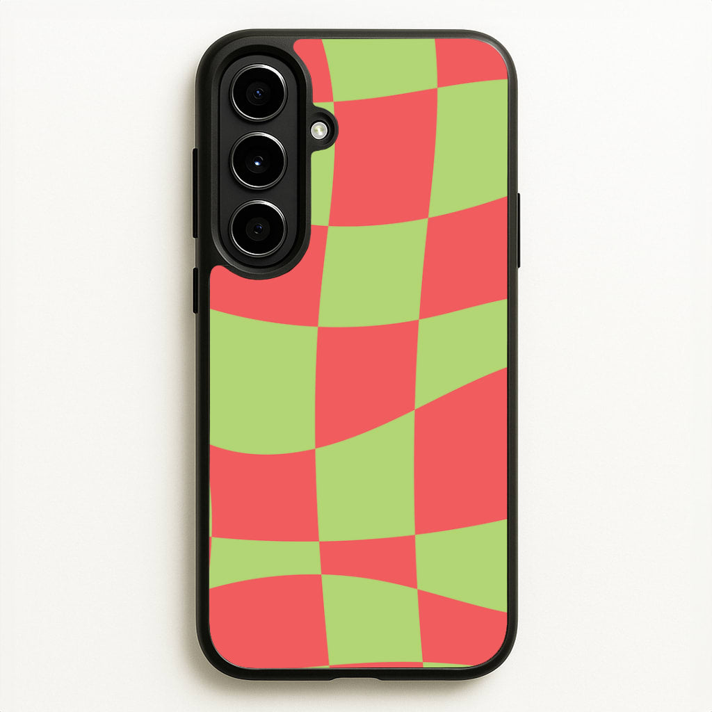 Abstract Red And Green Christmas Pattern Galaxy A56 Case